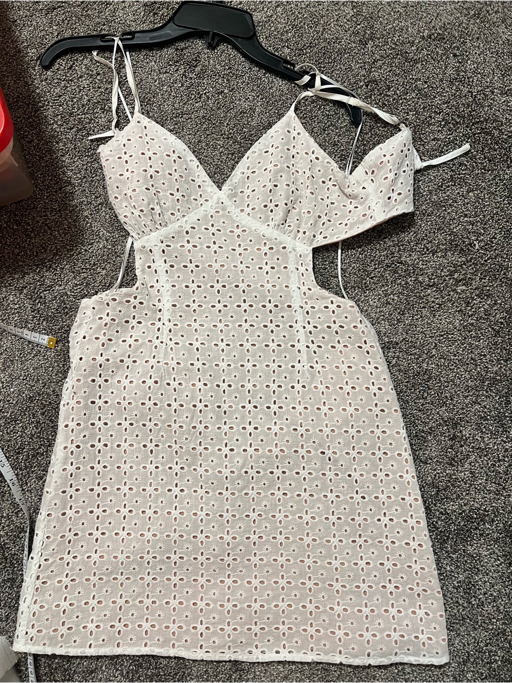 ACOA White Eyelet Cutout Sun Dress